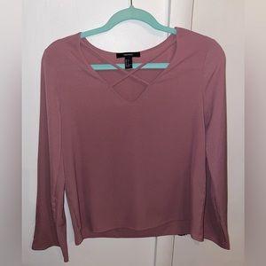 muted pink blouse from forever 21